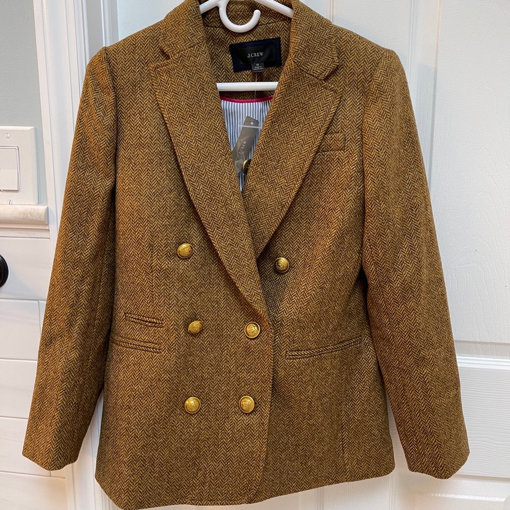 J. Crew Tweed Blazer in Brown